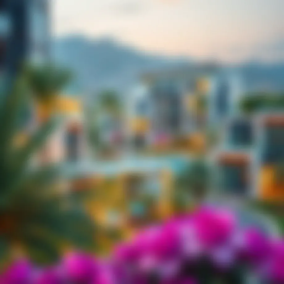 Scenic view of Rose 6 Tecom, showcasing modern architecture and lush greenery