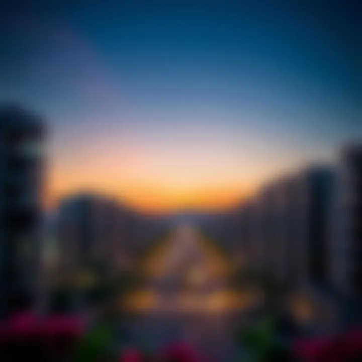 Stunning sunset view over Rose Residence Al Furjan