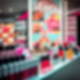 Sephora Beauty Product Showcase A vibrant display of beauty products at Sephora