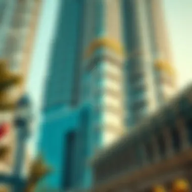 Close-up of the architectural details of Spring Oasis Tower