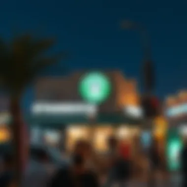 Vibrant Community Atmosphere Vibrant community atmosphere around Starbucks in Mudon