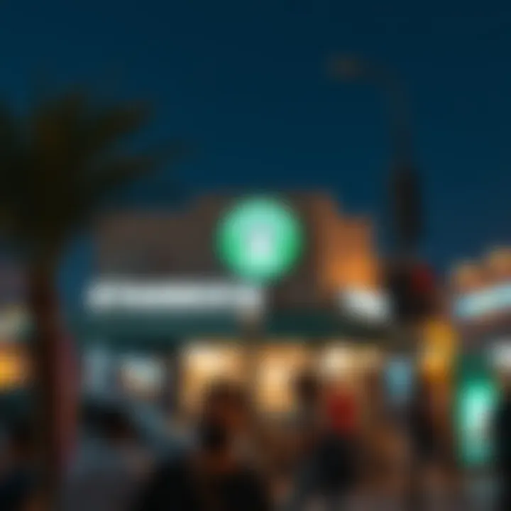 Vibrant Community Atmosphere Vibrant community atmosphere around Starbucks in Mudon