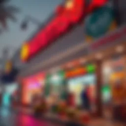 Exterior view of Sunrise Supermarket showcasing its vibrant signage.