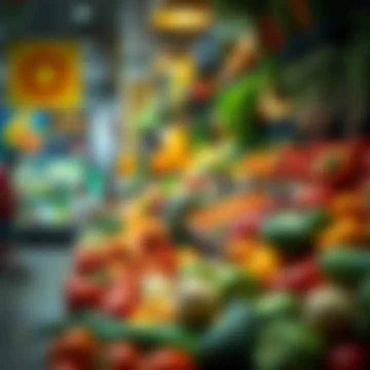 Colorful Fresh Produce Section Fresh produce section featuring a variety of fruits and vegetables.