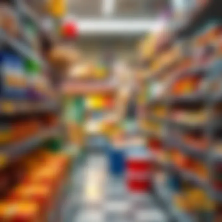 Diverse International Food Aisle Aisle filled with an array of international food products.