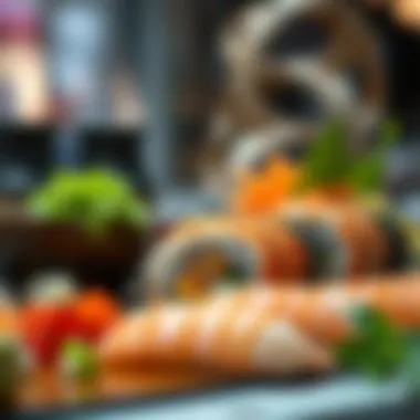 Creative sushi platter inspired by natural shapes