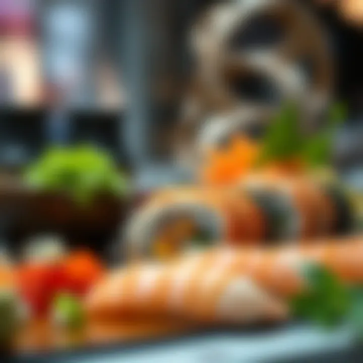 Creative sushi platter inspired by natural shapes