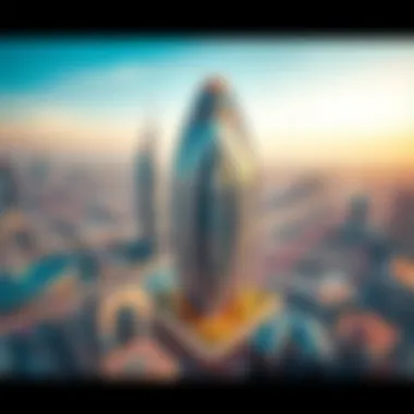 Aerial view of the Al Kaabi Building surrounded by Dubai's skyline