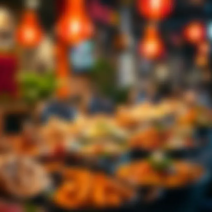 A colorful array of dishes representing the diverse menu