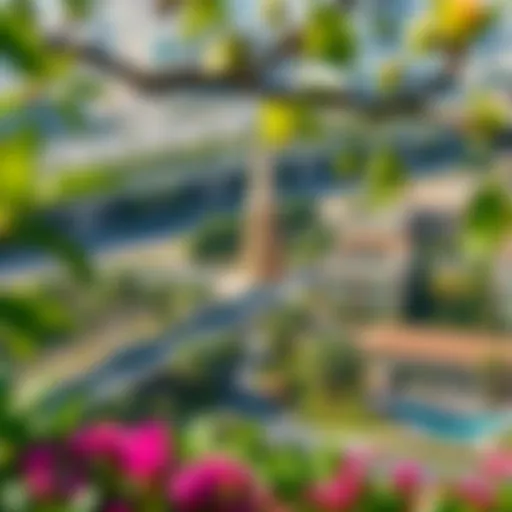 Scenic view of The Greens community showcasing lush greenery and modern architecture