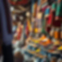 Traditional souk showcasing vibrant textiles and spices