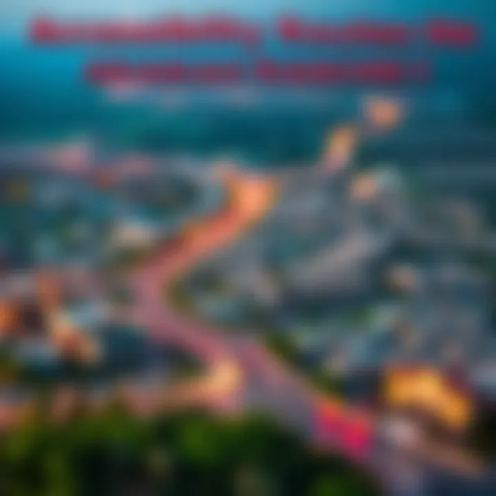 Map highlighting the accessibility routes to Arabian Ranches 1