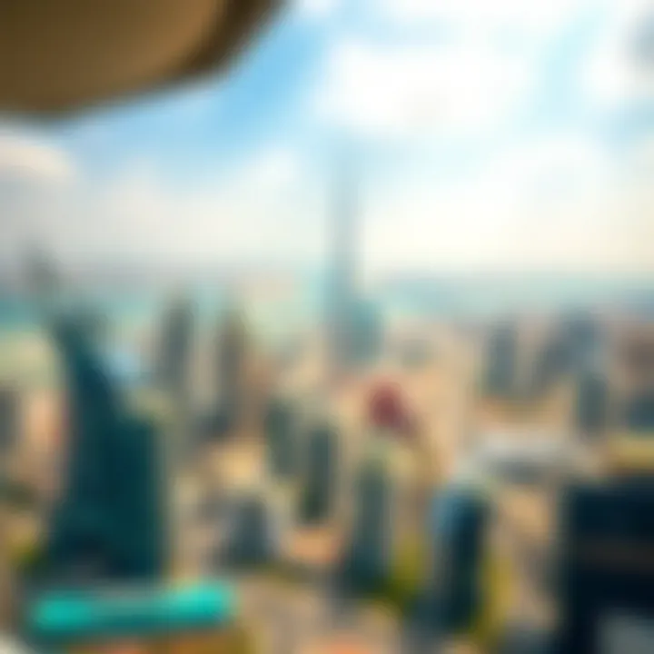 Panoramic view from Tiara East Tower, emphasizing the cityscape of Dubai