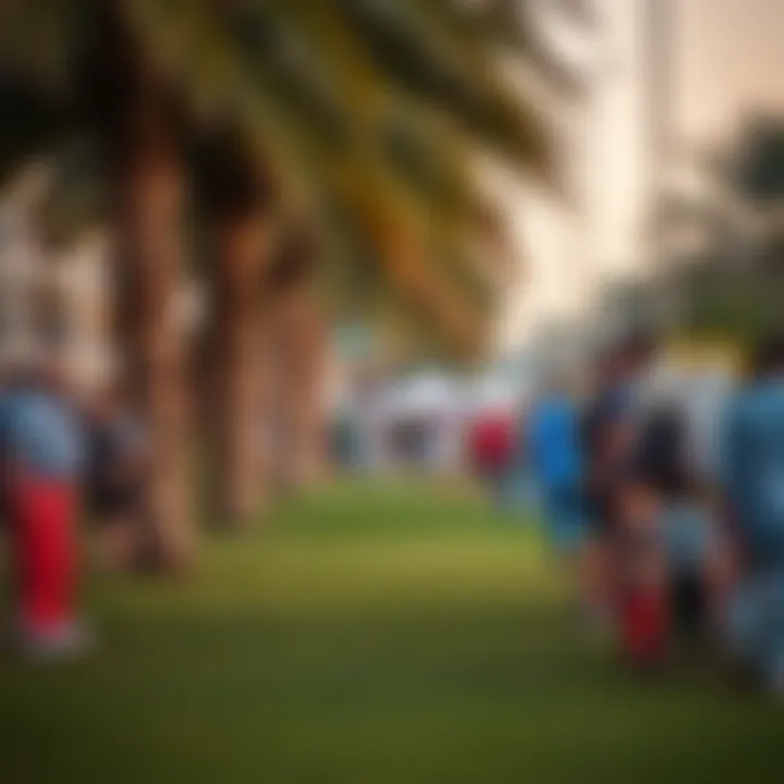 A vibrant community event taking place at Umm Suqeim Park