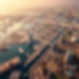 Aerial view of Dubai Harbour showcasing its expansive layout