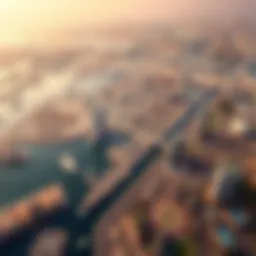 Aerial view of Dubai Harbour showcasing its expansive layout