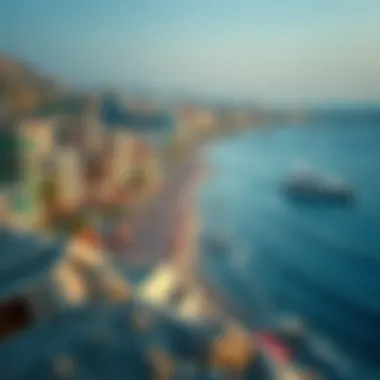 The picturesque coastline surrounding Dubai Harbour with beach access