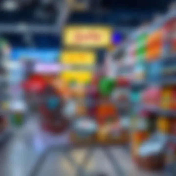 Diverse Product Selection at Lulu Shopping cart filled with diverse products inside the Hypermarket