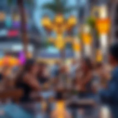 A lively atmosphere with friends enjoying a meal