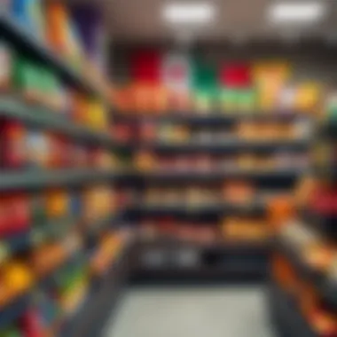 Diverse International Snacks Selection An assortment of international snacks and delicacies displayed on shelves.