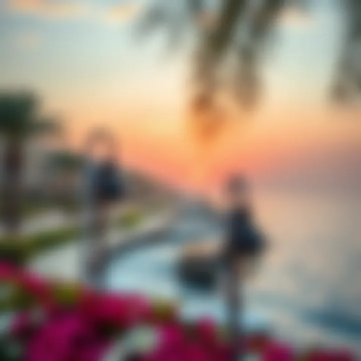 Scenic Coastline of Wasl Pearl A scenic view of Wasl Pearl's coastline at sunset