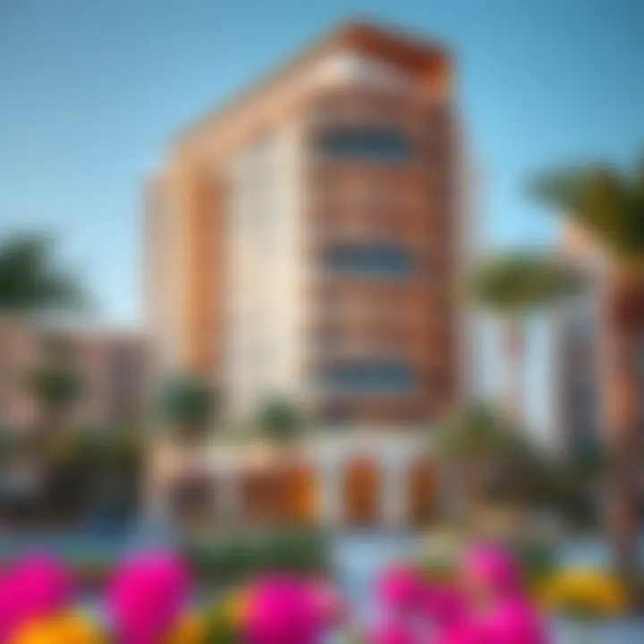 Modern Architecture in Wasl Pearl Architectural details of a modern residential building in Wasl Pearl