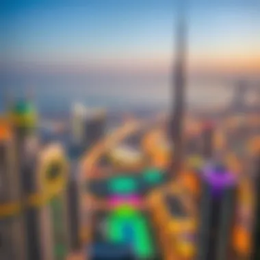 Panoramic view from the top floor overlooking Dubai