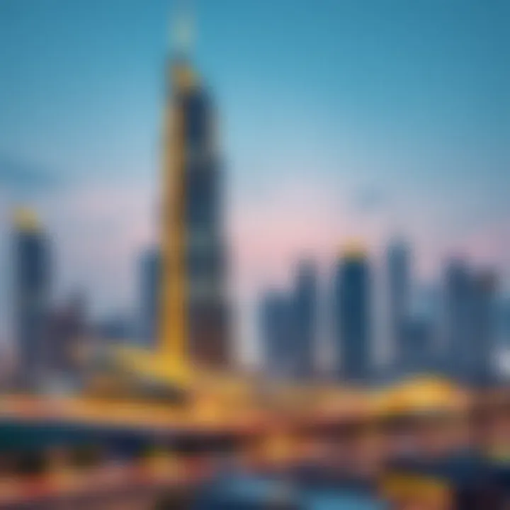 Wasl Tower: A Marvel Against the Skyline A stunning view of Wasl Tower against the Dubai skyline