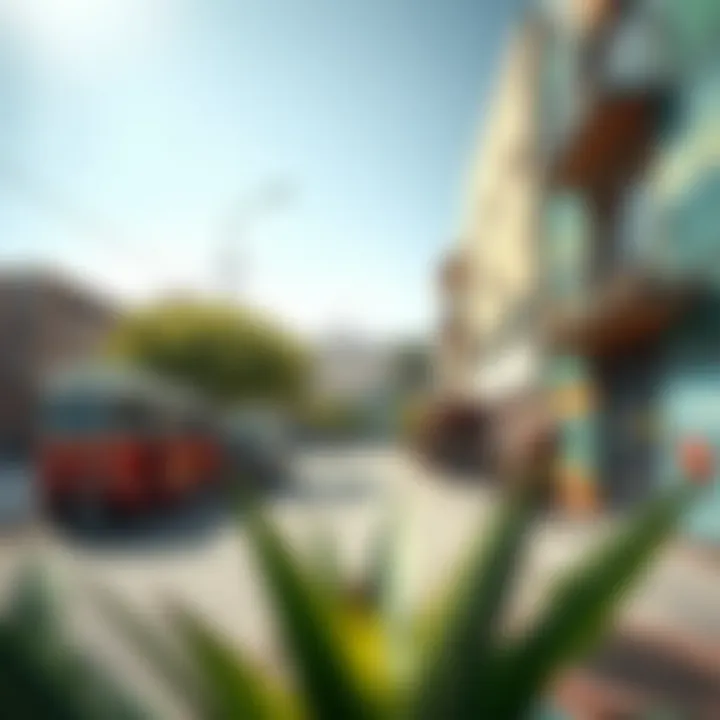 A view of Al Quoz's art district showcasing local murals