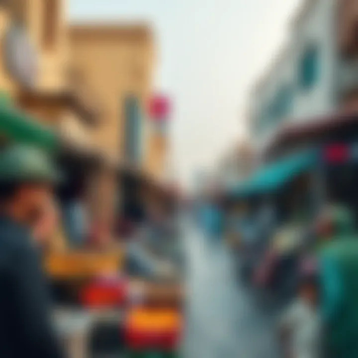 A bustling market scene in Al Quoz reflecting local culture